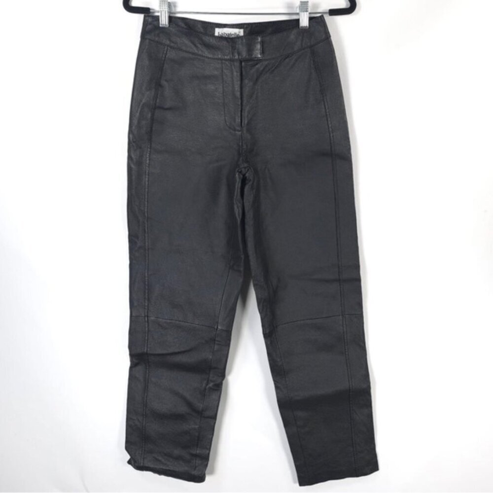 Bagatelle 100% LEATHER Lined Black Straight‎ Pants 31-2597-8 Size 4P